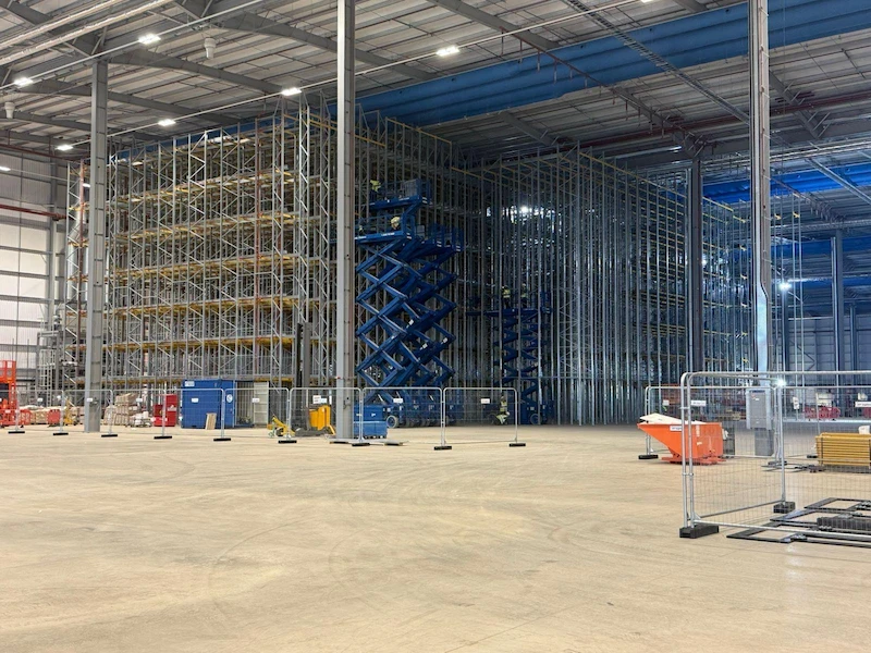 Yusen Logistics Sustainable Distribution Centre construction in progress, Northampton, UK