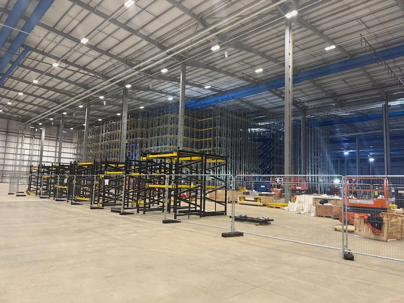 Yusen Logistics Sustainable Distribution Centre construction in progress, Northampton, UK