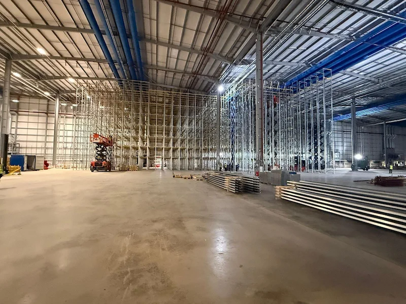 Yusen Logistics Sustainable Distribution Centre construction in progress, Northampton, UK