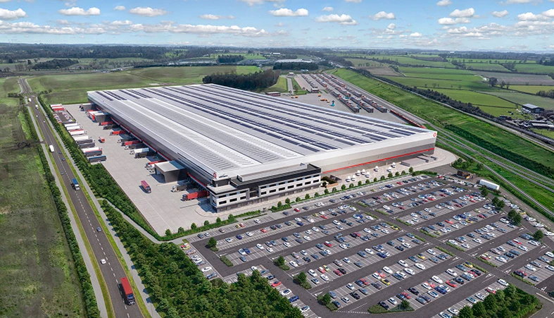 Yusen Logistics Sustainable Distribution Centre under construction in Northampton, UK