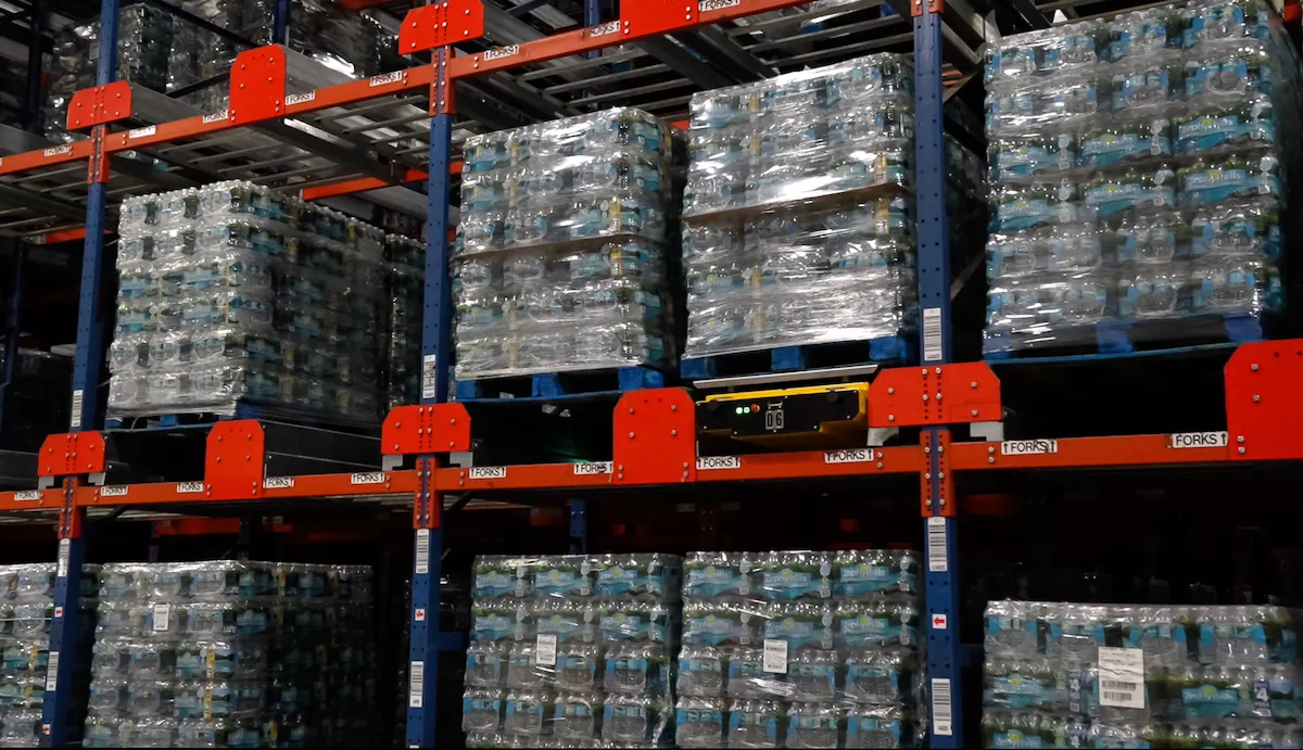 Spacemaker pallet shuttle deployed at the Zephyrhills, FL beverage distribution facility